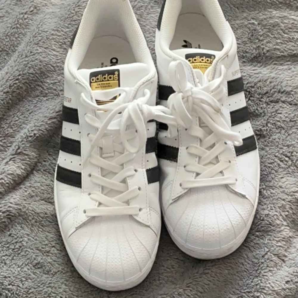 Adidas Superstar White and Black Sneakers